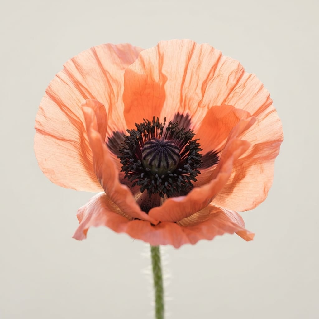 Oriental poppy in morning sun