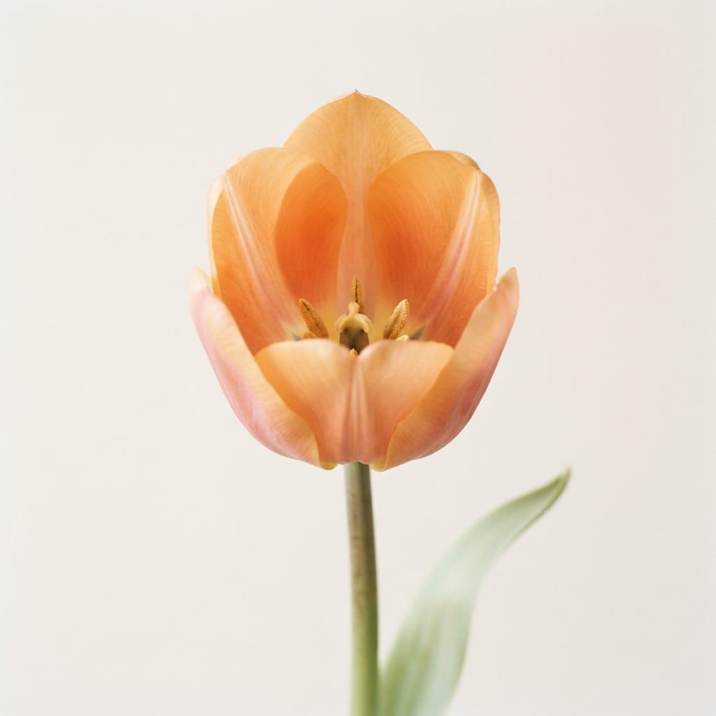 Apricot tulip macro